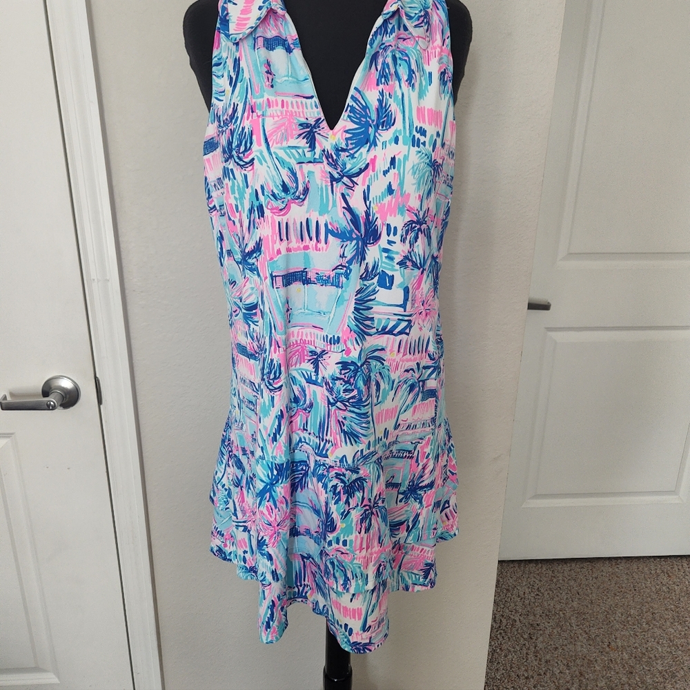 Lilly Pulitzer Vibrant Blue and Pink Mini Dress - Picture 5 of 12